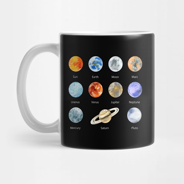 'Planets of the Solar System' Beautiful Space Galaxy Gift by ourwackyhome